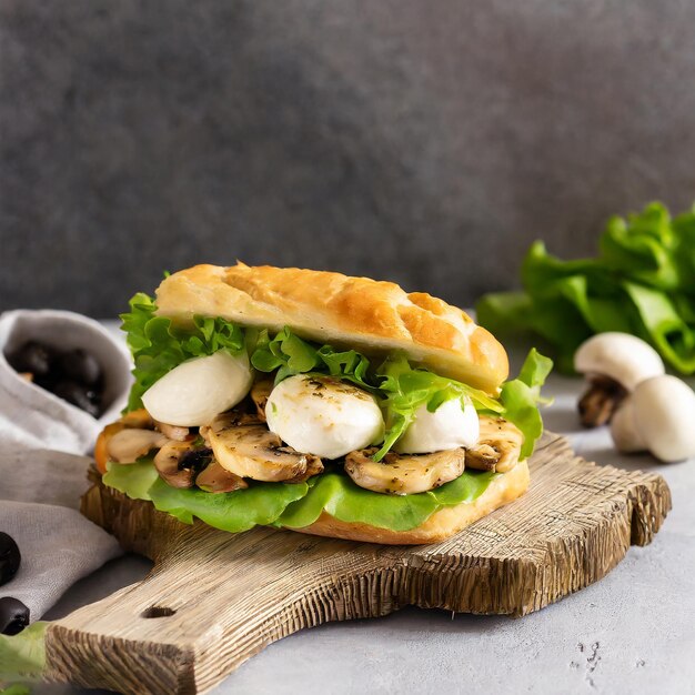 Delicioso queso a la parrilla tomate y verduras sándwich sobre fondo blanco