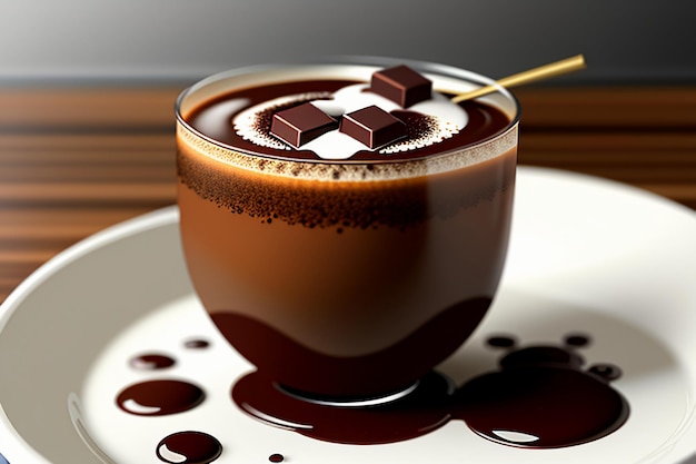 Delicioso refrigerio de té de la tarde con café y chocolate