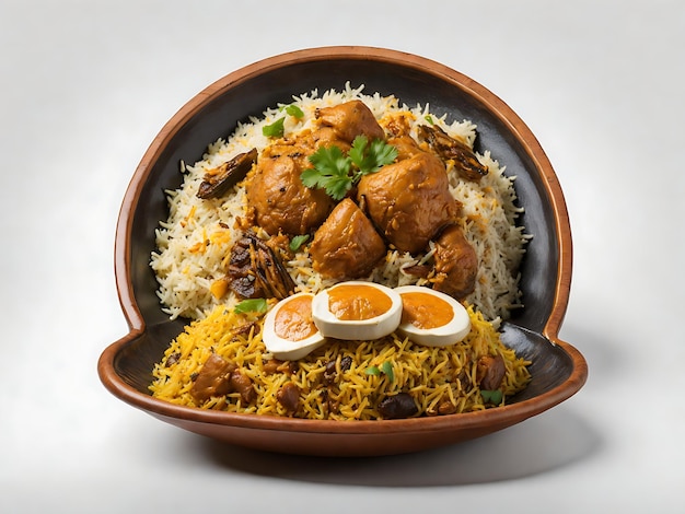 Delicioso y sabroso plato de pollo biryani