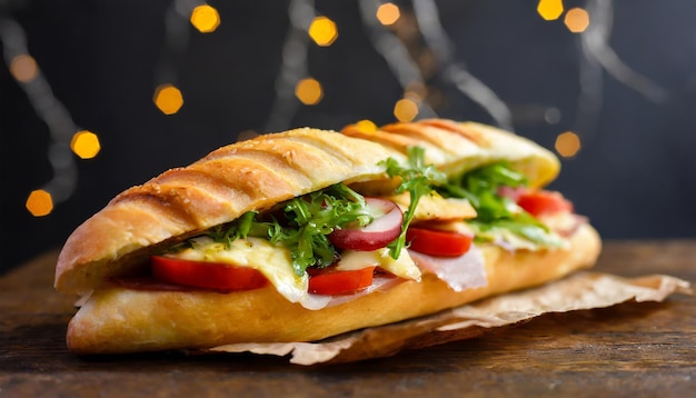 Delicioso sándwich de panini italiano saborosa comida rápida