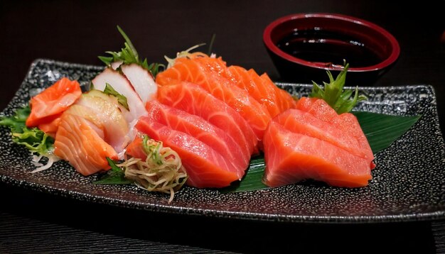 El delicioso sashimi de salmón
