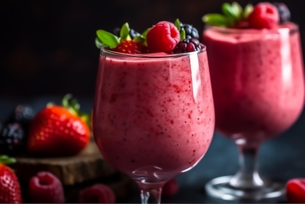 Delicioso smoothie de morango