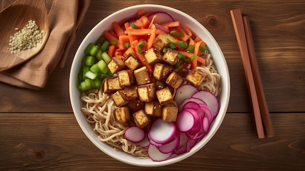 Delicioso Soba de Tofu Asiático