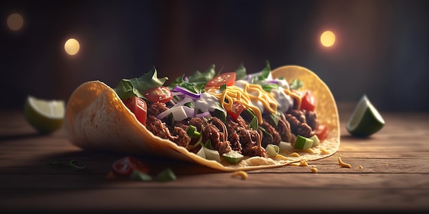 delicioso taco de fondo borroso