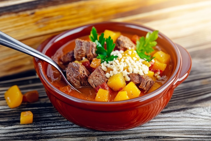 Foto delicioso tajin de ternera y membrillo un plato tradicional marroquí que destaca por su sabor único