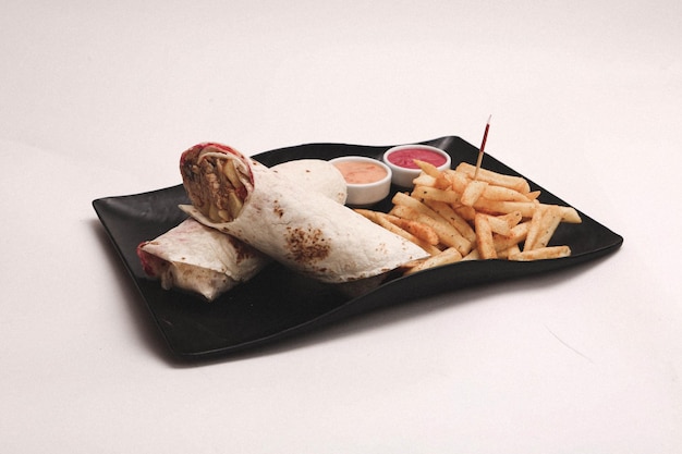 delicioso wrap de sanduíche de kebap turco durum de carne