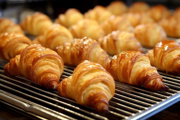 Deliciosos biscoitos de croissant caseiros um bolo saboroso para o pequeno-almoço ou sobremesa