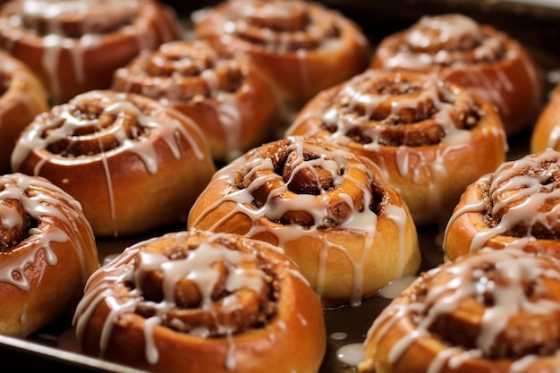 deliciosos bollos de canela desde arriba