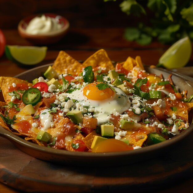 Foto deliciosos chilaquiles em estúdio foto