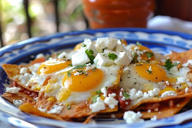 Foto deliciosos chilaquiles un sabor de méxico