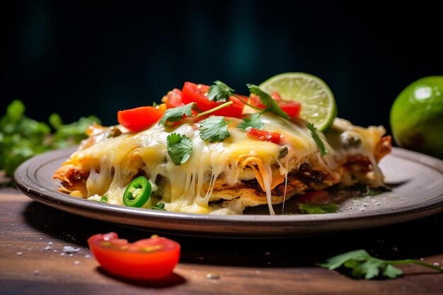 Deliciosos chiles mexicanos Rellenos Casserole con queso