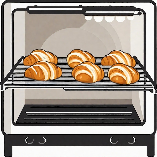 Foto deliciosos croissants horneados en el horno