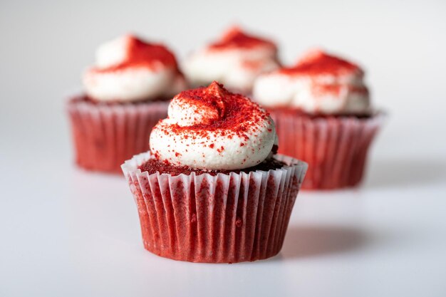 Deliciosos cupcakes de terciopelo rojo