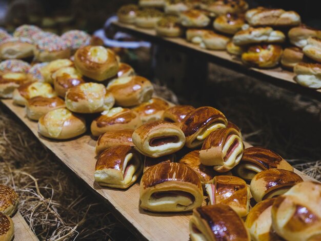 Deliciosos doces em um buffet de hotel