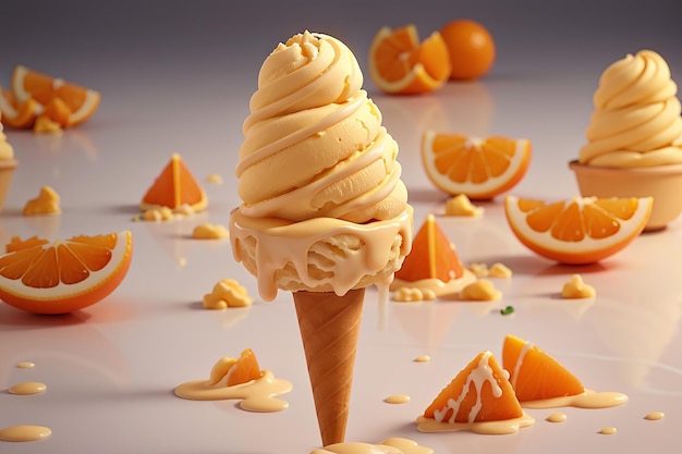 Foto deliciosos helados de naranja.