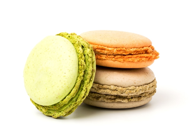 Deliciosos macaroons em branco