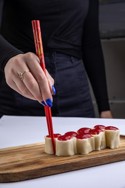 Deliciosos panecillos, postres. cocina japonesa