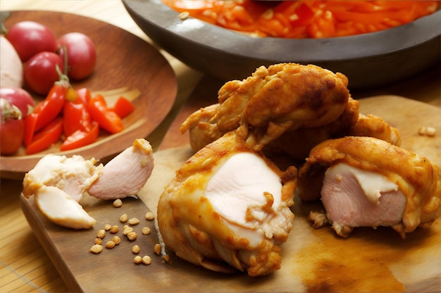 Deliciosos pedazos de pollo