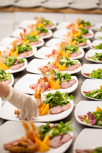 Deliciosos platos de aperitivo