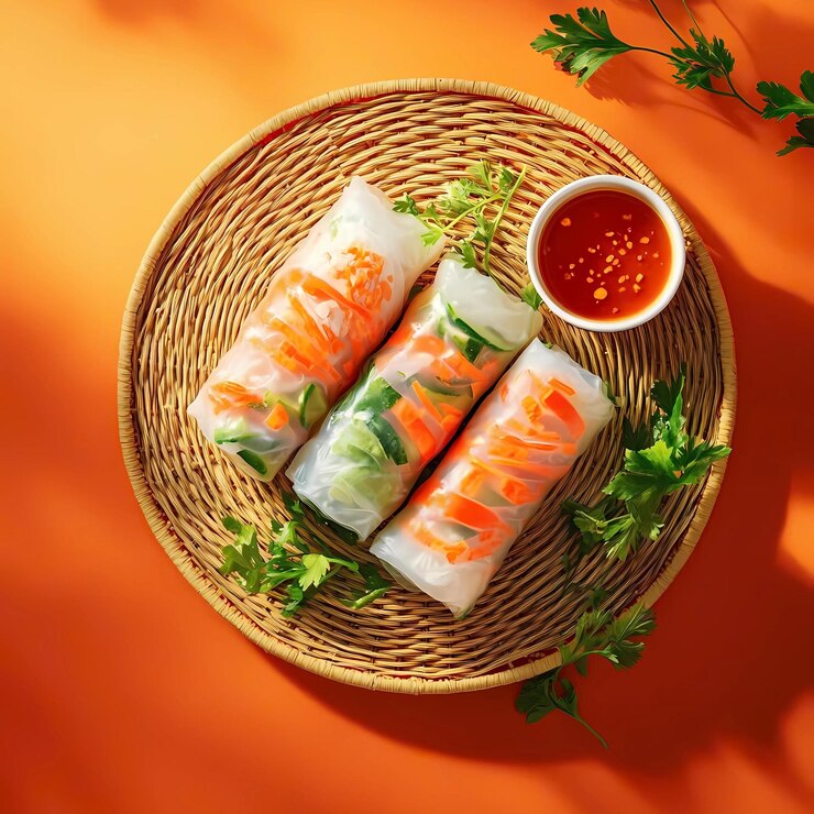 deliciosos rollos en la mesa