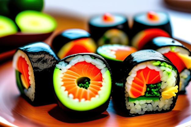 Deliciosos rolos de sushi.