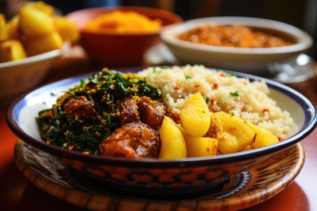 Deliciosos sabores brasileños explorando la mandioca y la farofa del cuscús de Cuzcú