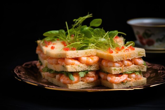 Deliciosos sándwiches con gambas