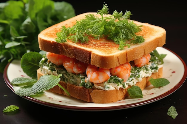 Deliciosos sándwiches con gambas