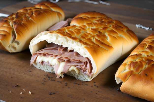 Deliciosos snacks de snack bar snacks de barra sabrosos por fuera y con un delicioso relleno por dentro Un clásico salado brasileño que agudiza el paladar AI generado