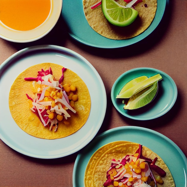 Deliciosos tacos mexicanos comida texmex en el restaurante