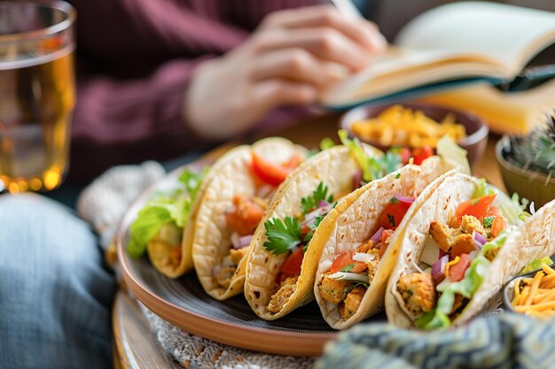 Deliciosos tacos tradicionales mexicanos en un hogar acogedor listos para la cena