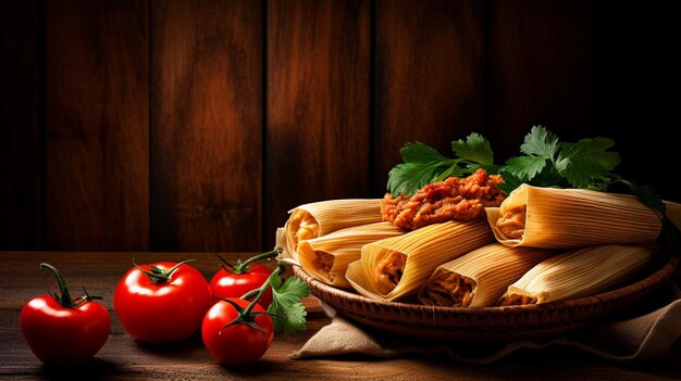 Deliciosos tamales de res masa de masa que envuelven carne tierna cocidos al vapor a la perfección