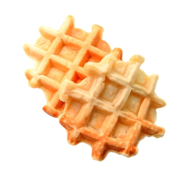 Deliciosos waffles isolados.