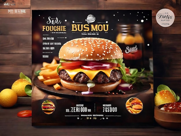 Delicious Burger Delights PSD Food Menu für Ihre Restaurants Social Media Posts