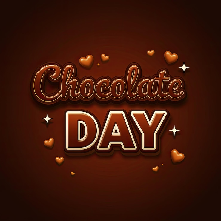 Foto delicious chocolate day celebration illustration with heart shapes and decorative elements