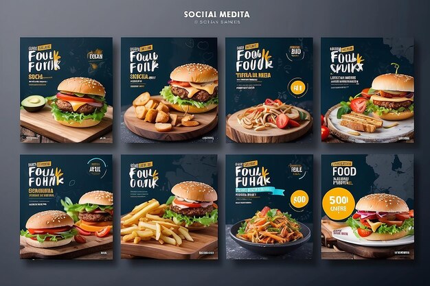 Foto delicious food social media banners template postagem promocional nas redes sociais