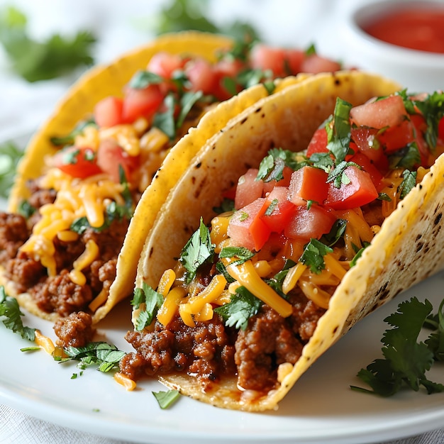 Foto delicious homemade tacos isolated on the white background