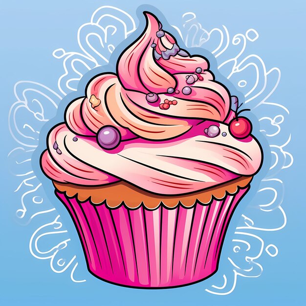 Foto delight fun página de coloração de uma decoração de cupcake fancy sprinkle