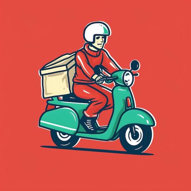 Delivery-Man-Konzept Online-Auftragsverfolgung Lieferung zu Hause und im BüroIllustration