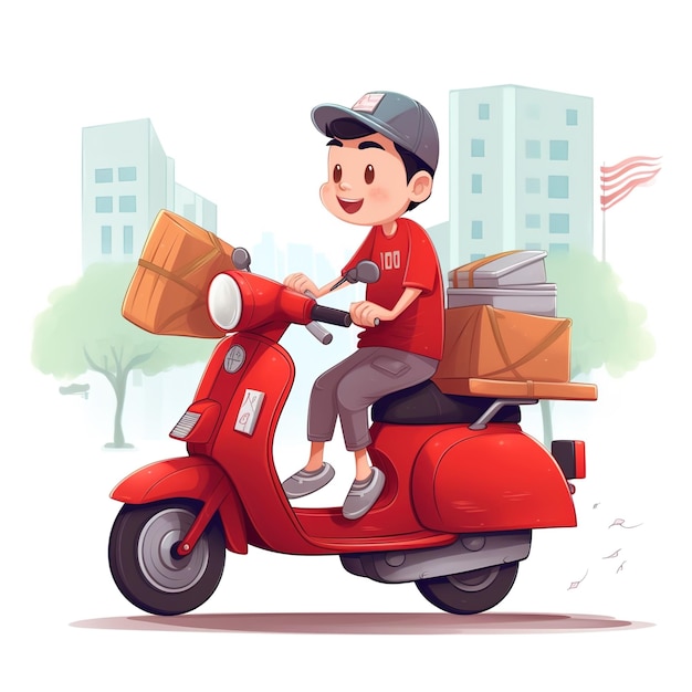 Delivery-Man-Konzept Online-Auftragsverfolgung Lieferung zu Hause und im BüroIllustration