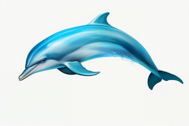 Delphin auf weißem Hintergrund Generative KI