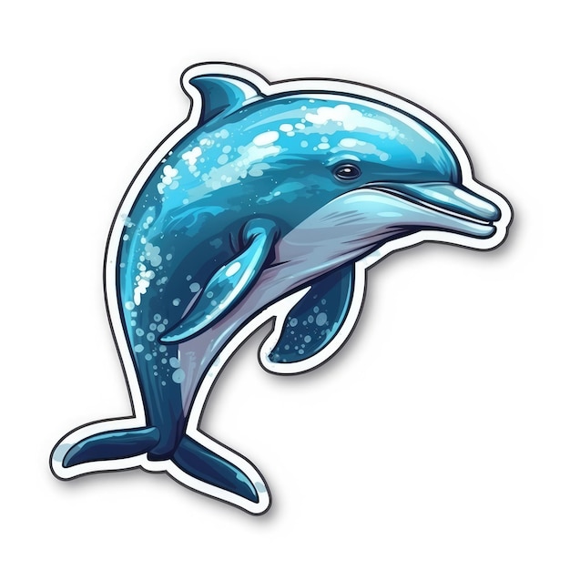 Delphin-Aufkleber isoliert ai generiert