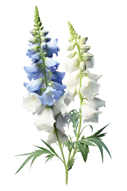 Delphinium bonito no fundo branco