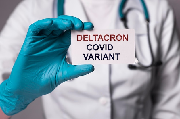 Deltacron-Stamm des Coronavirus Neue Coronavirus-Variante Delta Cron