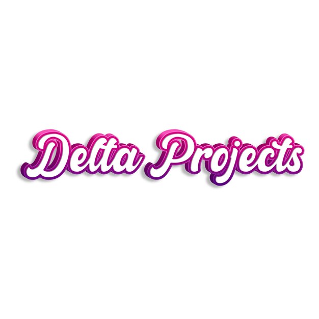 DeltaProjects tipografia 3d design amarelo rosa branco foto de fundo jpg.