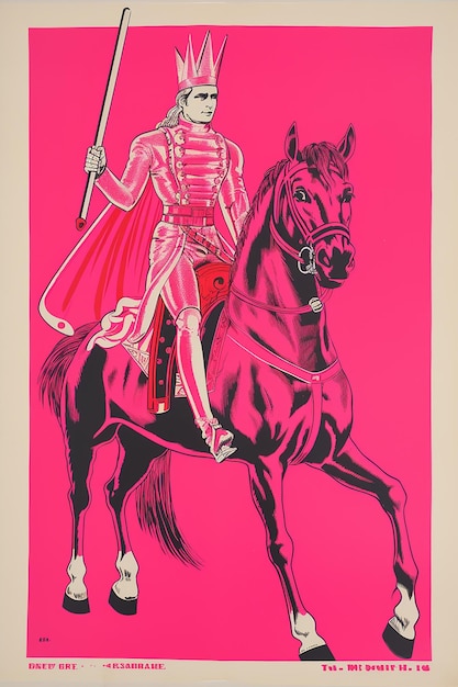 deluxe_vintage_film_poster_hot_pink_bauhaus_knight_ridin