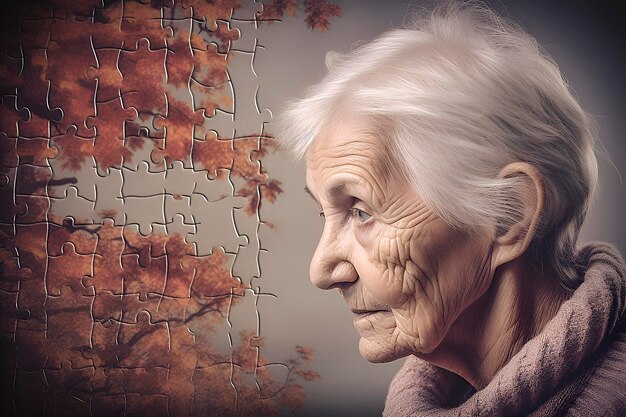 Foto demência em pessoas perda de memória doença de alzheimer doença de parkinson geração de ia