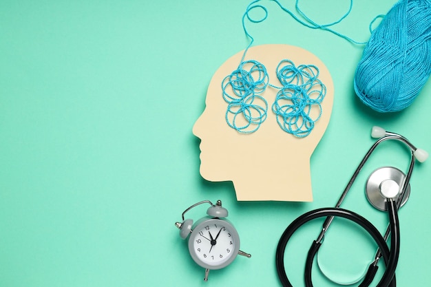 Demenz und Parkinson-Krankheit ADHS-Komposition für Themenraum für Kopfkrankheiten für Text