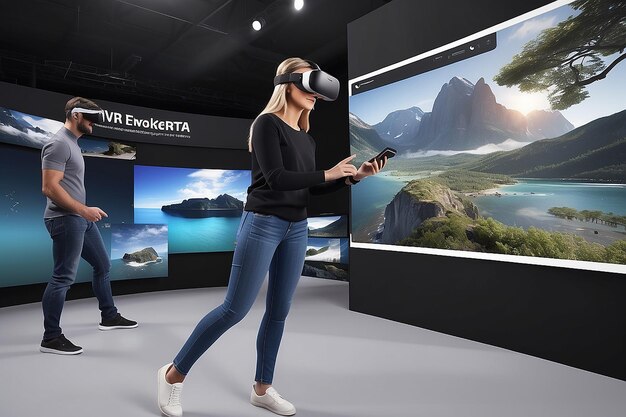 Foto demonstração interativa de produtos de realidade virtual