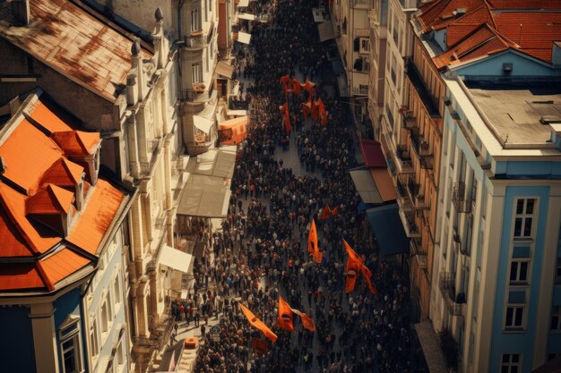 Foto demostración ruidosa de la ciudad evento de libertad personas generar ai